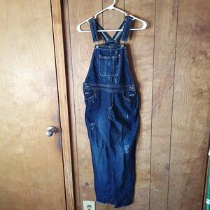 Jordache Girls Denim Overalls Size L (10-12) 100% Cotton Distressed Bib Jeans